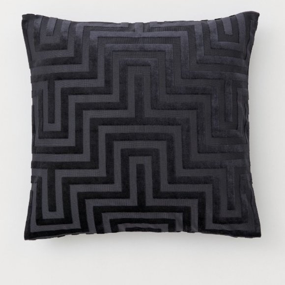 Other Geometric Velvet Cushion Cover Set New Charcoal Greyblack Poshmark